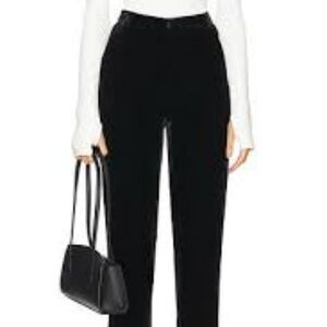 NWT L’Agence Velour Trouser Pants - Black - Women’s Size 18